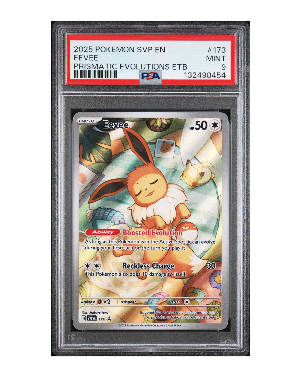 2025 Pokemon SVP EN-SV Black Star Promo #173 Eevee Prismatic Evolutions Elite Trainer Box | PSA 9