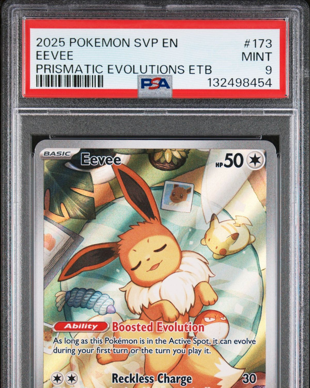 2025 Pokemon SVP EN-SV Black Star Promo #173 Eevee Prismatic Evolutions Elite Trainer Box | PSA 9