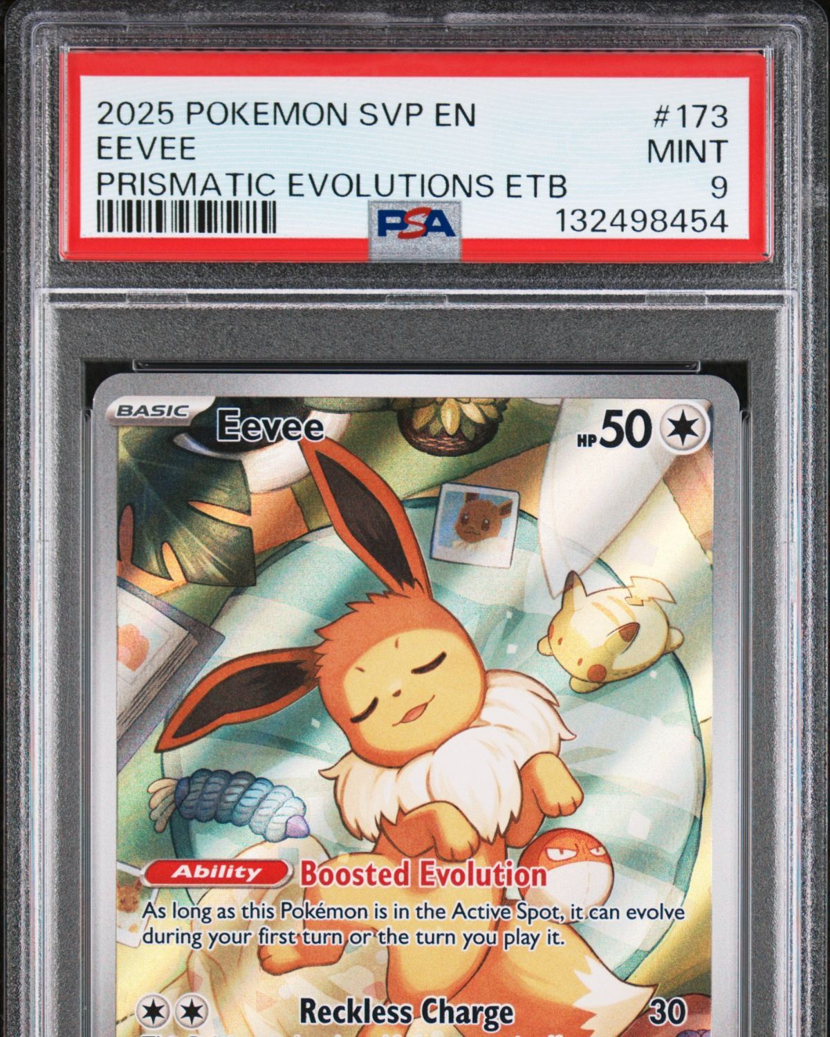 2025 Pokemon SVP EN-SV Black Star Promo #173 Eevee Prismatic Evolutions Elite Trainer Box | PSA 9