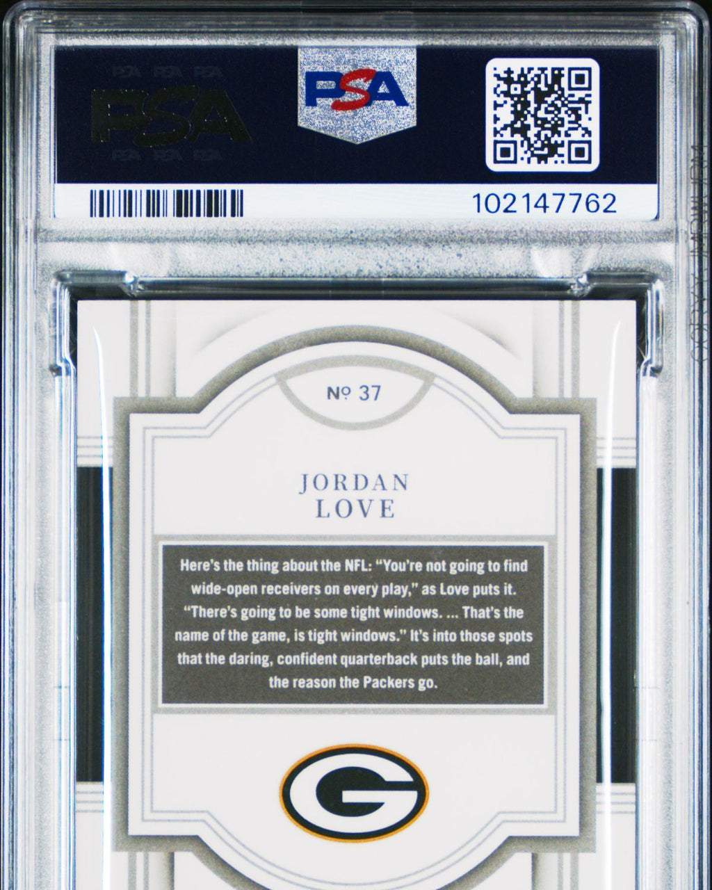 2023 Panini National Treasures #37 Jordan Love Gold 1/35 | PSA 9