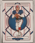 2020 Panini National Treasures #13 Jim Kelly Jersey Number Red 6/12 | PSA 8