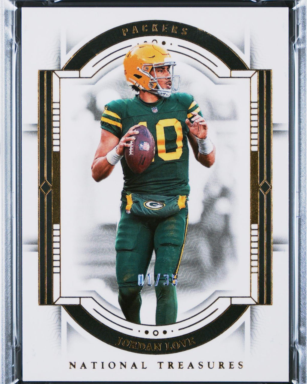 2023 Panini National Treasures #37 Jordan Love Gold 1/35 | PSA 9