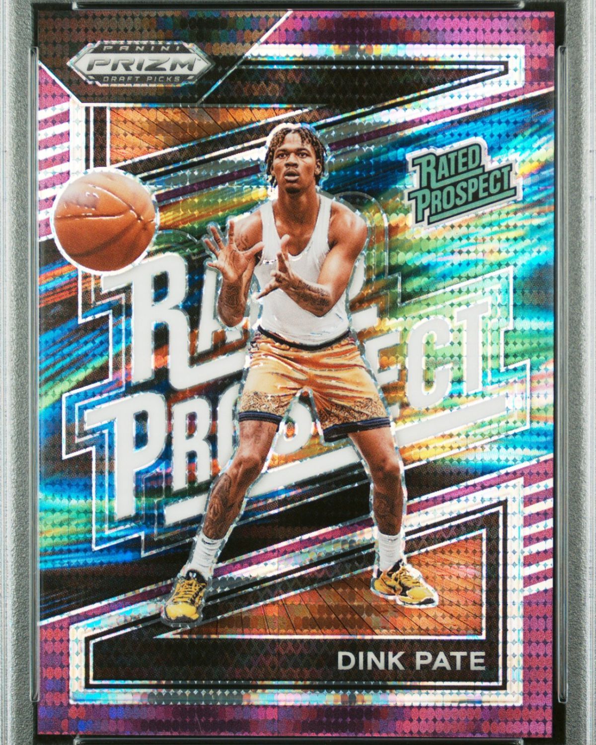 2024 Panini Prizm Draft Picks Rated Prospect #18 Dink Pate Purple Pulsar 8/55 | PSA 10