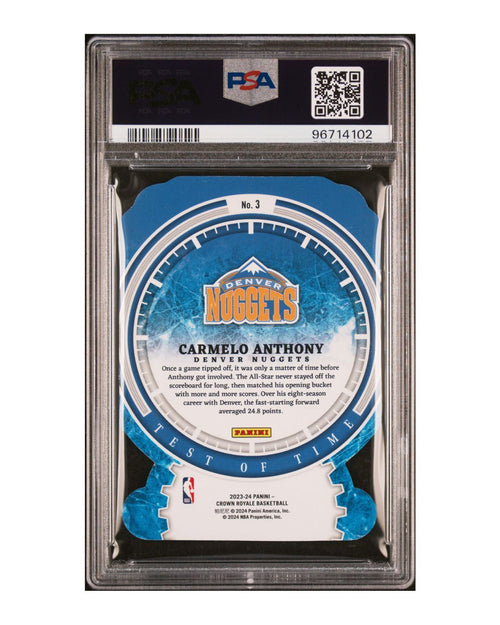 2023 Panini Crown Royale Test Of Time #3 Carmelo Anthony Gold 1/10 | PSA 9