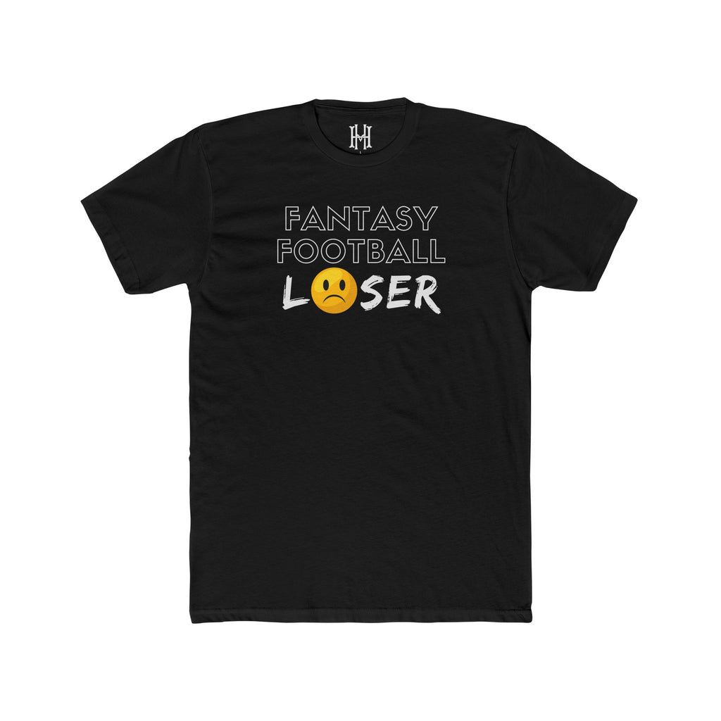 fantasy football shirt with sad emoji football design