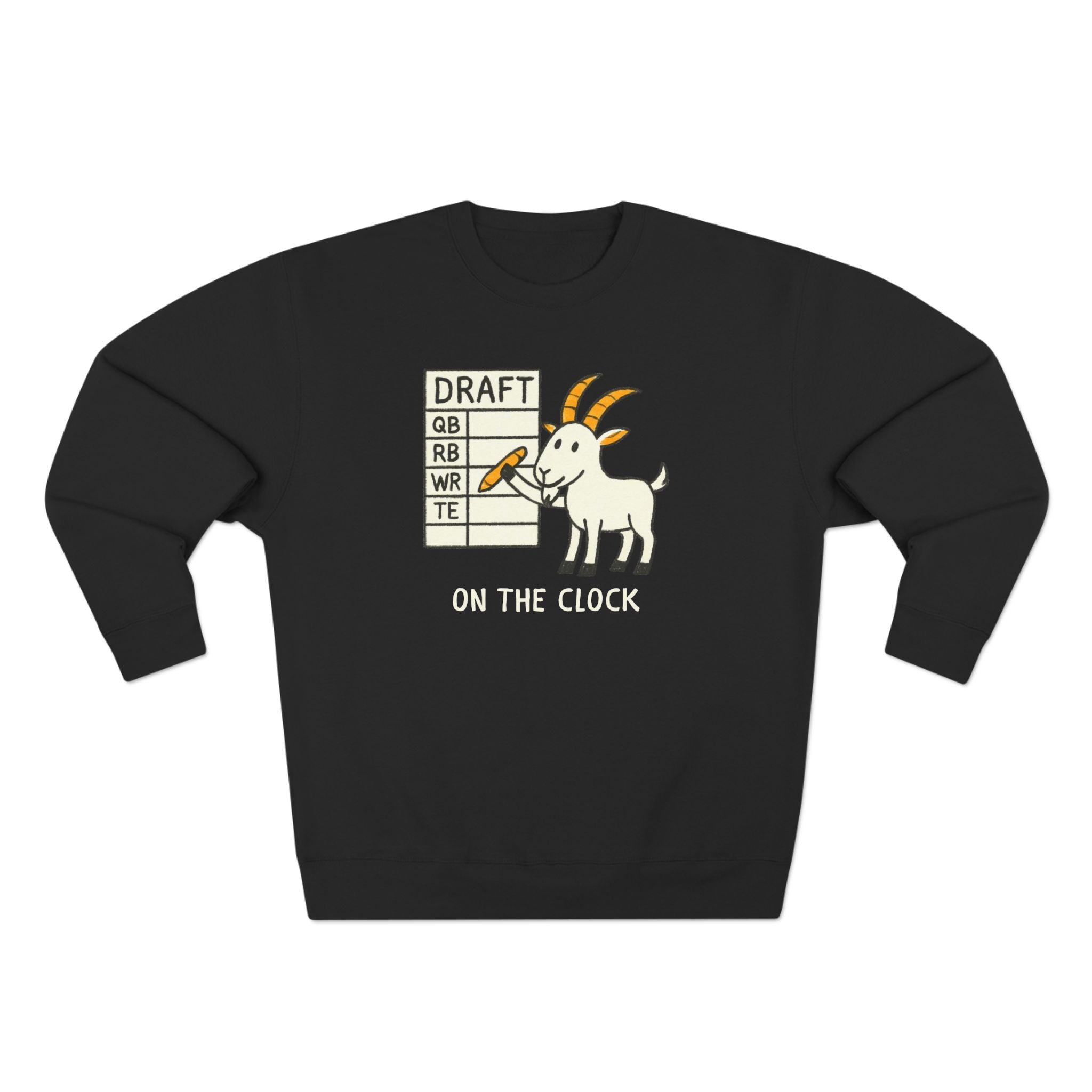 fantasy football sweatshirt with on the clock text