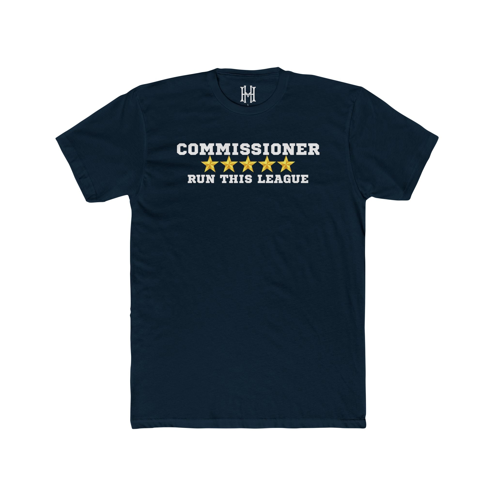 fantasy football commissioner shirt with run this league text