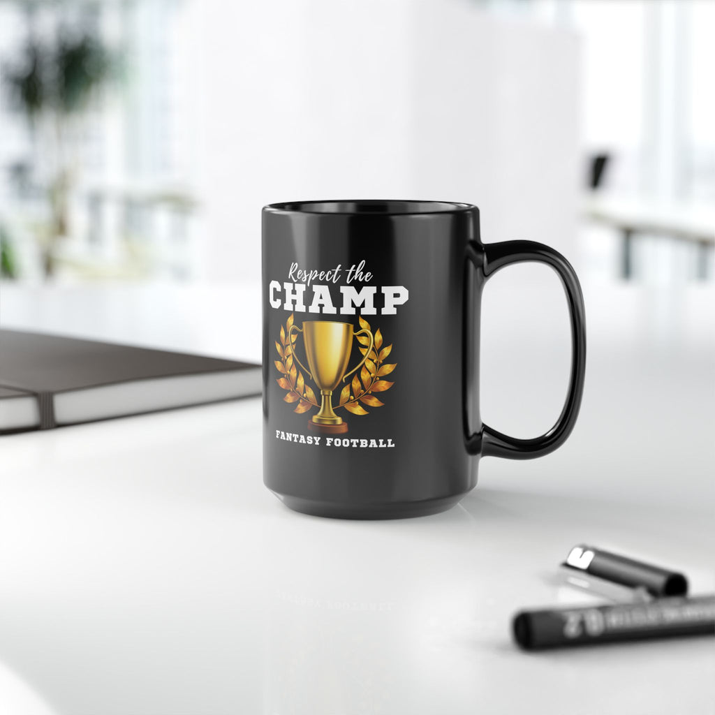 Respect the Champ Trophy Custom Black Mug
