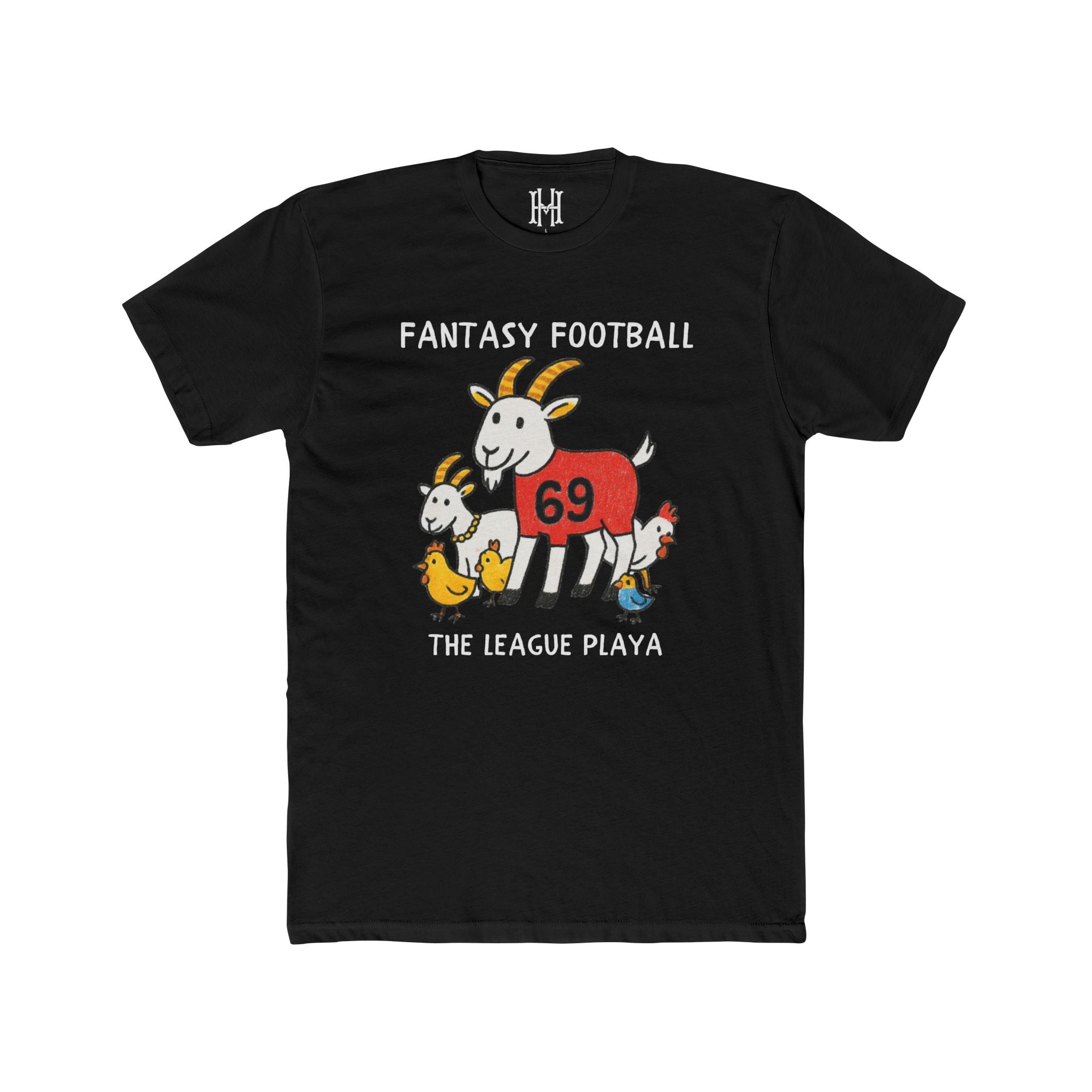 fantasy football shirt with league playa text