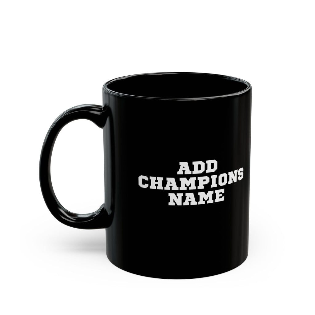 black fantasy football mug with respect the champ personalized design
