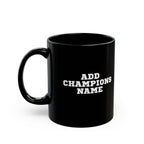 black fantasy football mug with respect the champ personalized design