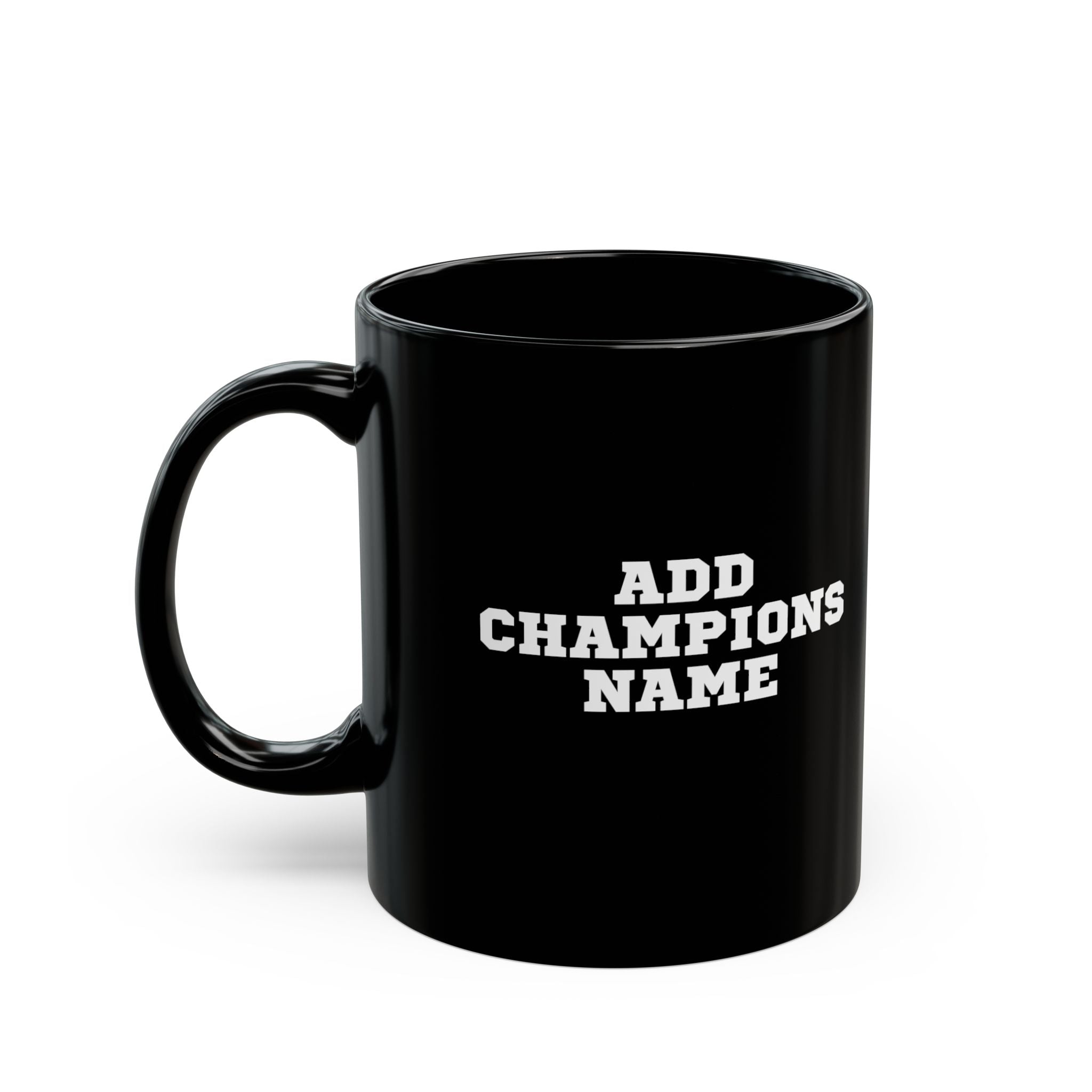 black fantasy football mug with respect the champ personalized design