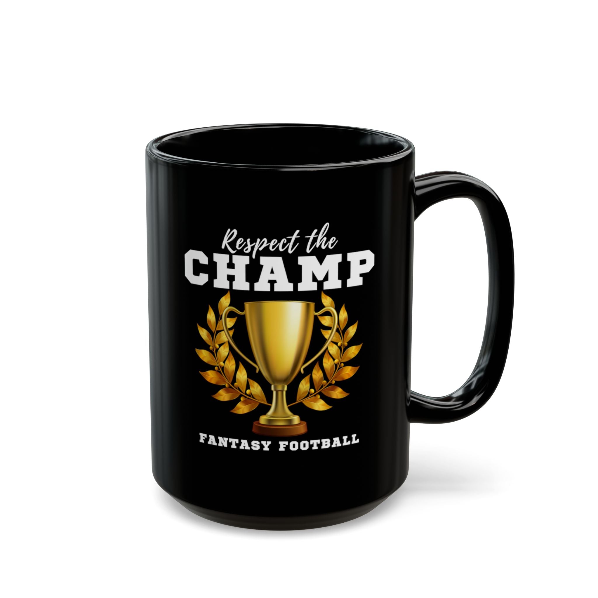 Respect the Champ Trophy Custom Black Mug