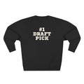 fantasy football sweatshirt with number one draft pick text