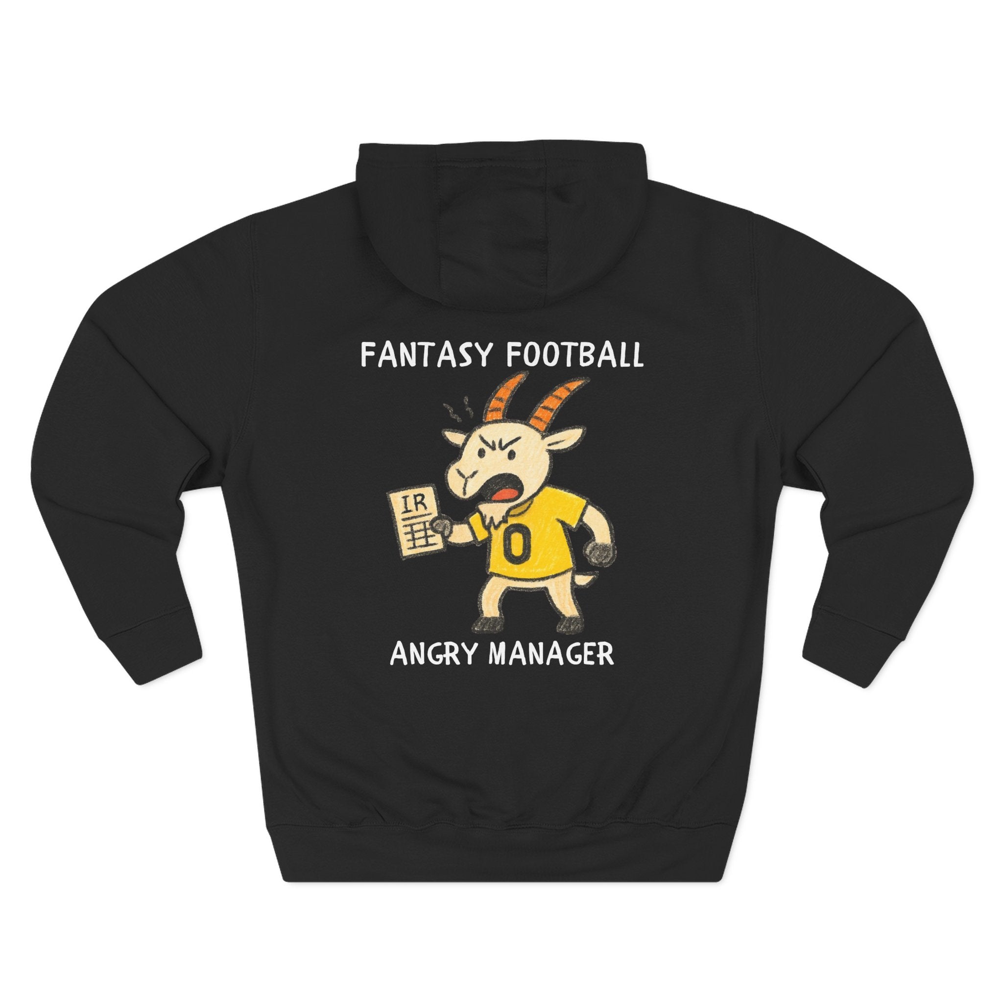 fantasy football hoodie with angry manager end league chaos design