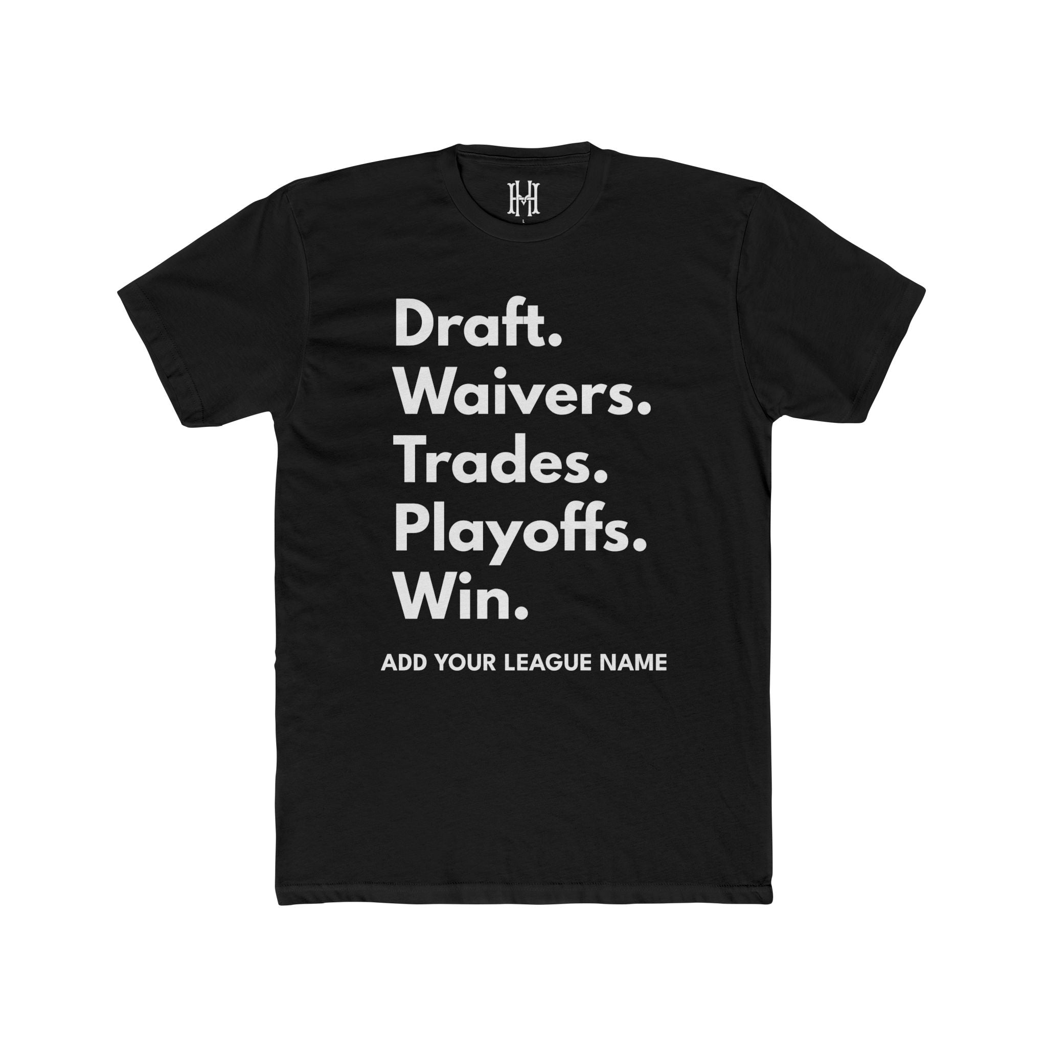 custom fantasy football shirt with draft waivers trades playoffs win text design