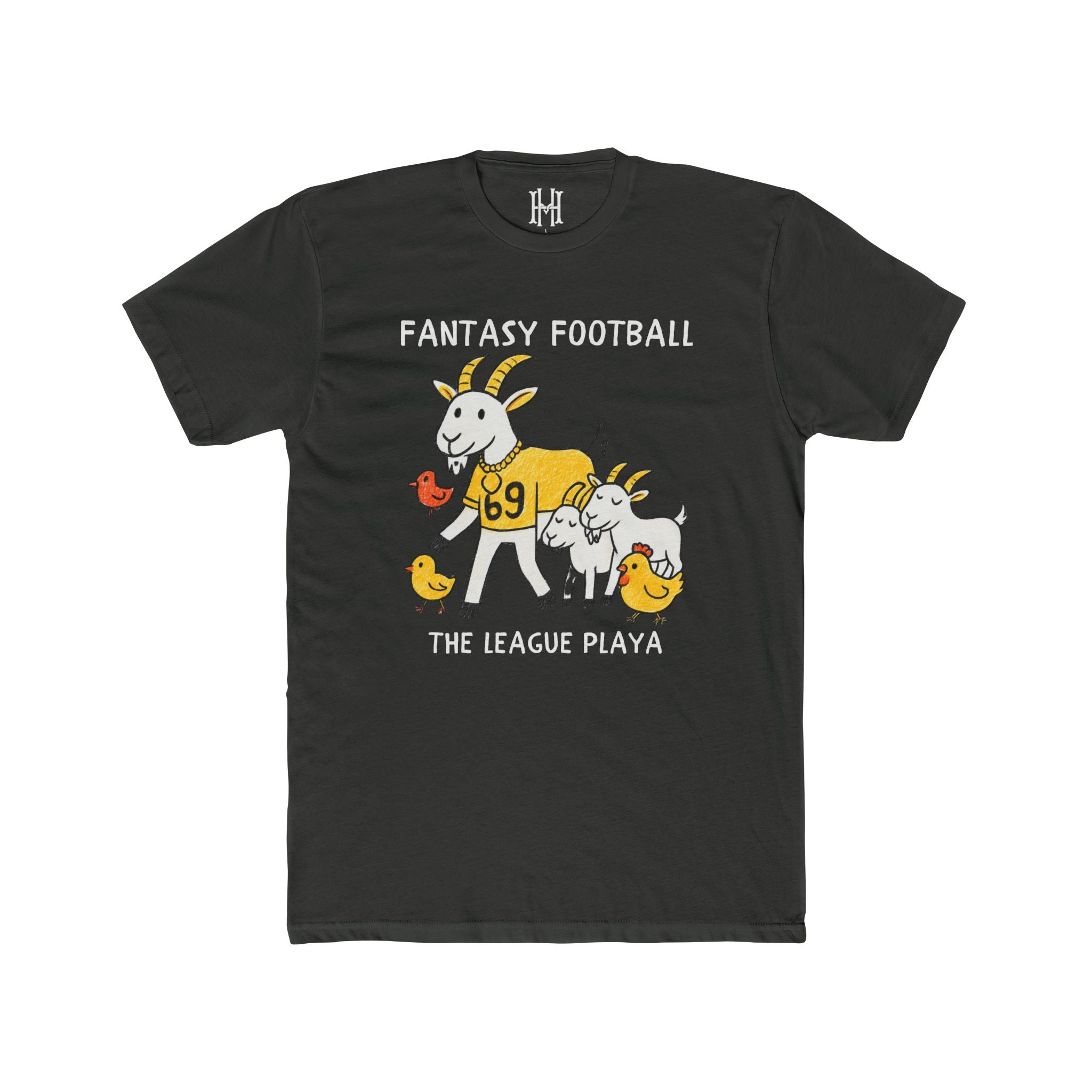 fantasy football shirt with league playa home text