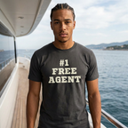 fantasy football shirt with number one free agent text