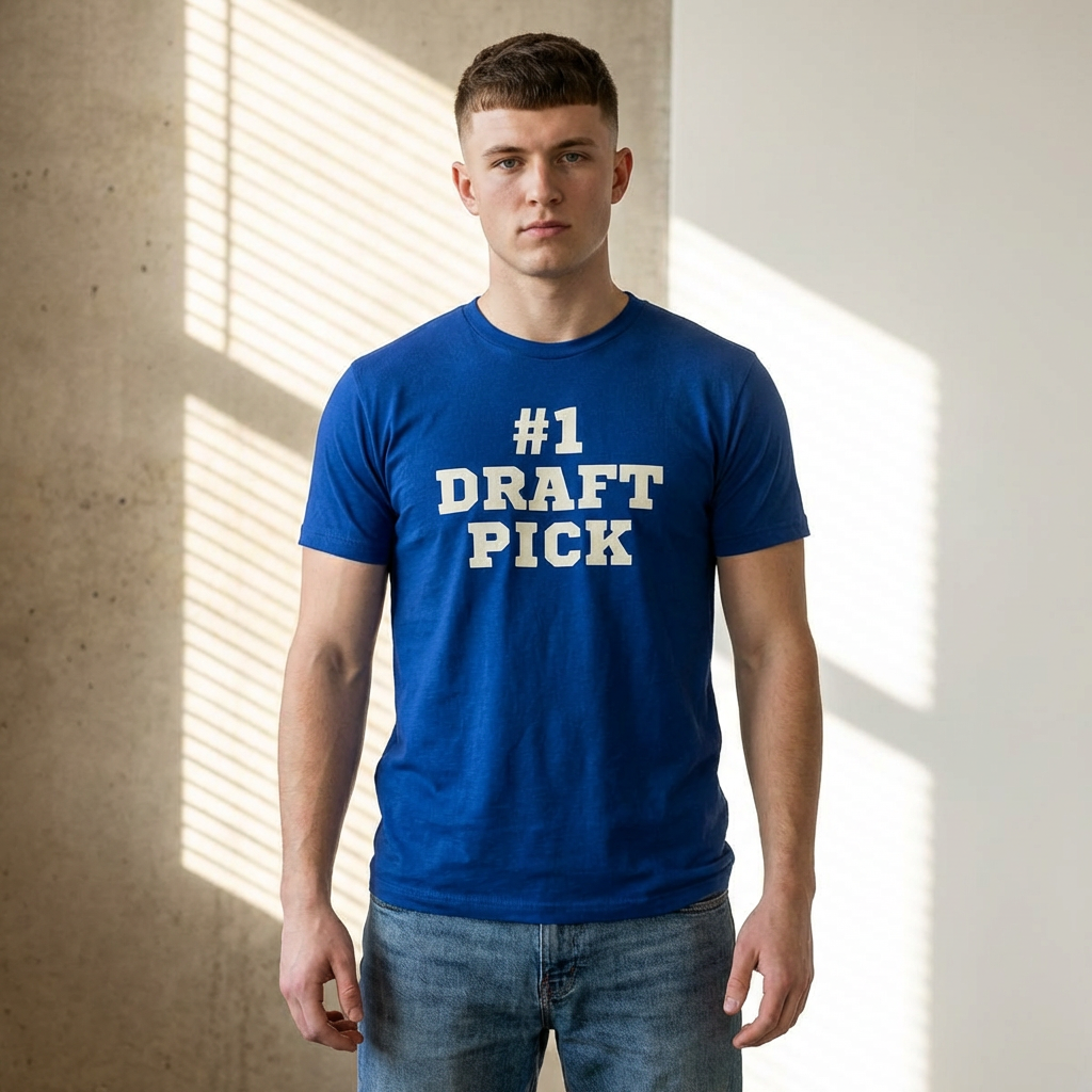 fantasy football shirt with number one draft pick goat edition design