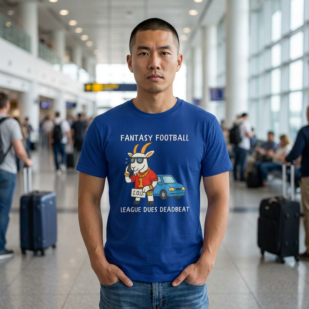 fantasy football shirt with league dues deadbeat text