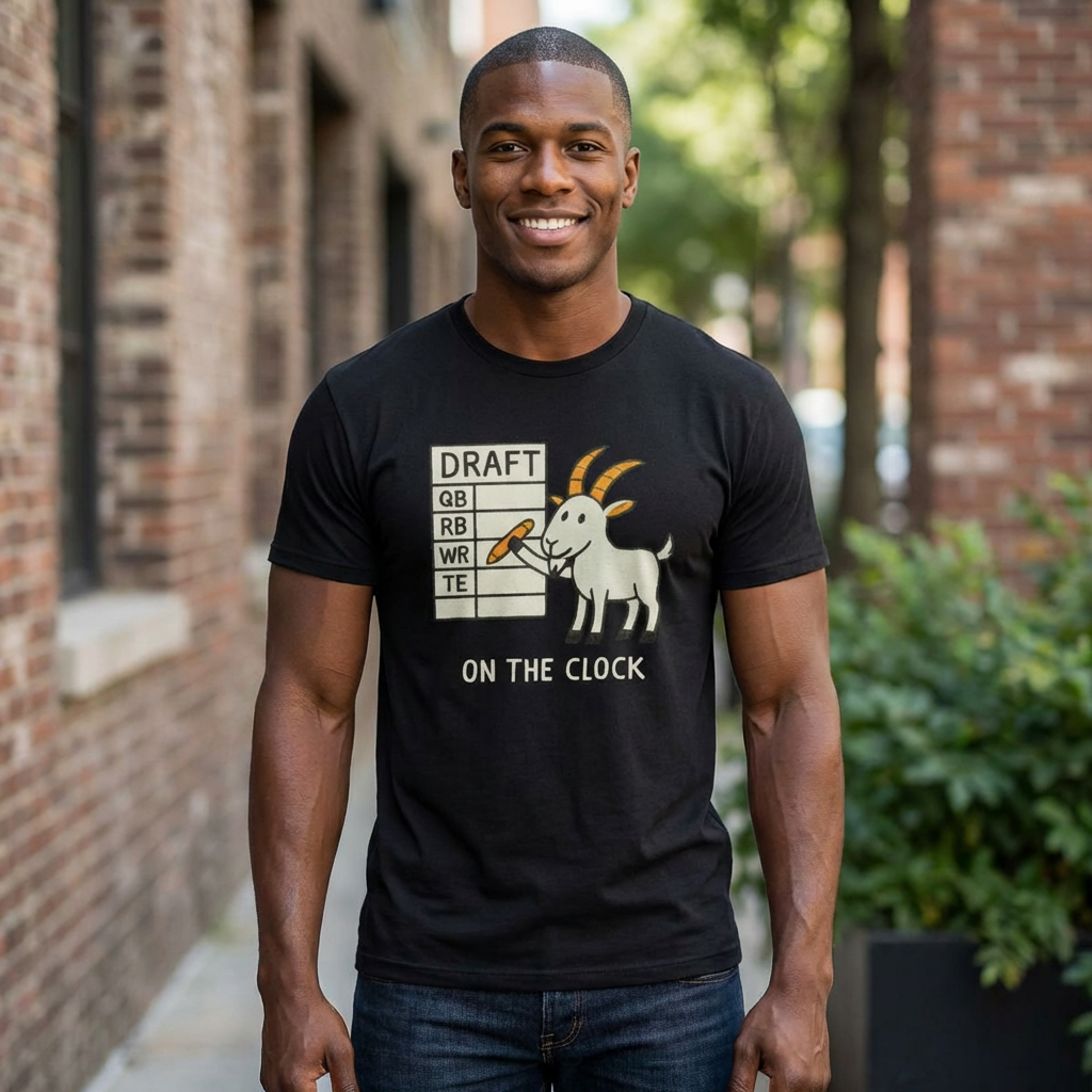 fantasy football shirt with on the clock text
