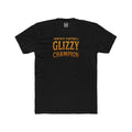 Black t-shirt with 'Fantasy Football Glizzy Champion' text in gold on a white background