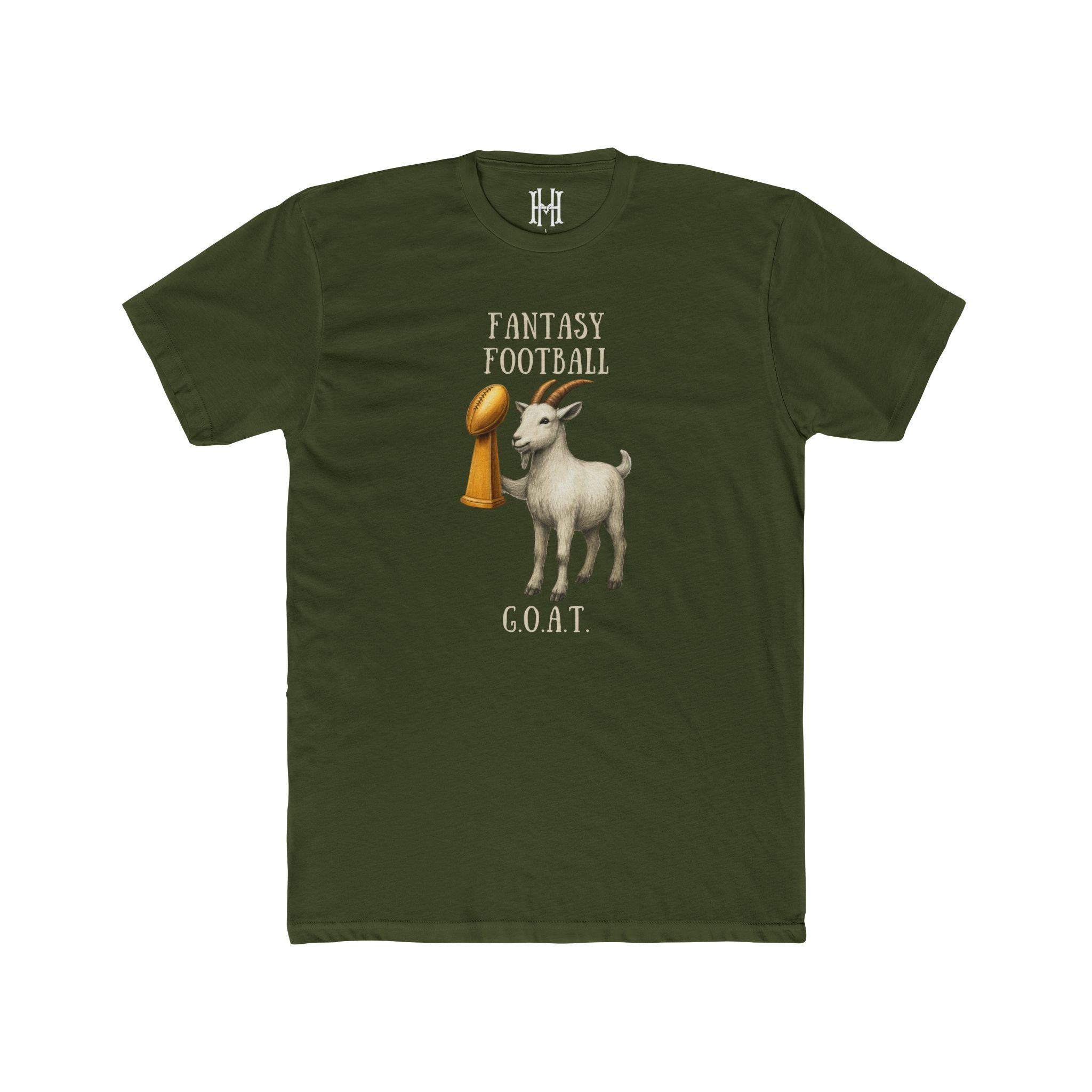 fantasy football shirt with goat trophy design