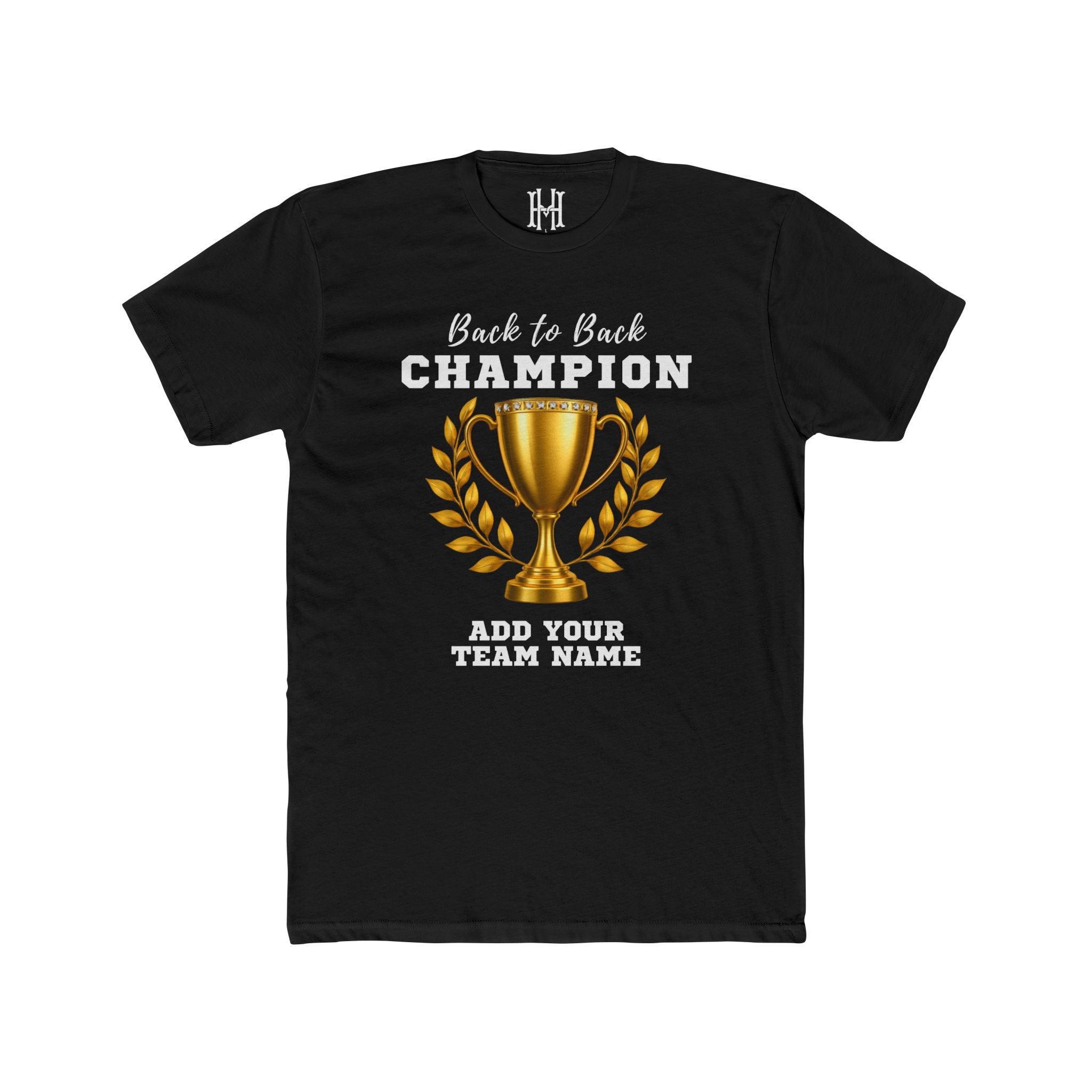 custom fantasy football shirt with back to back champion design