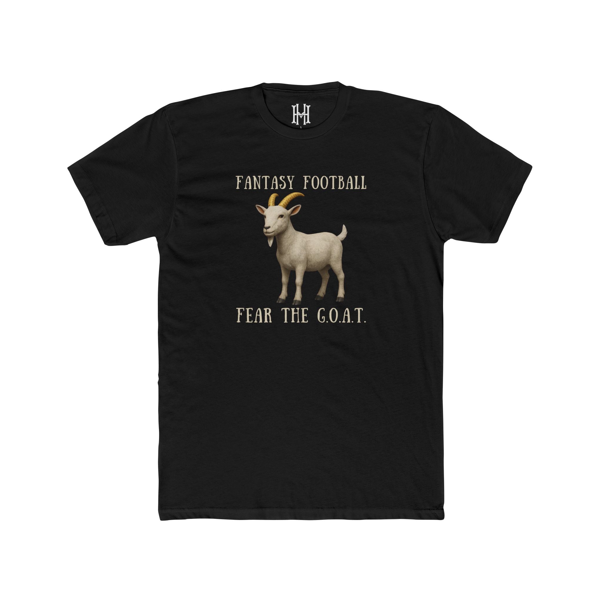 fantasy football shirt with fear the goat text