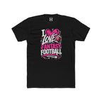 fantasy football shirt with pink heart love design
