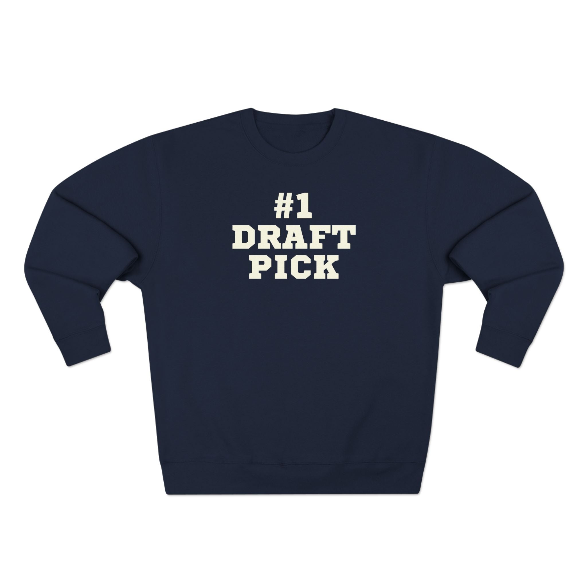 fantasy football sweatshirt with number one draft pick text