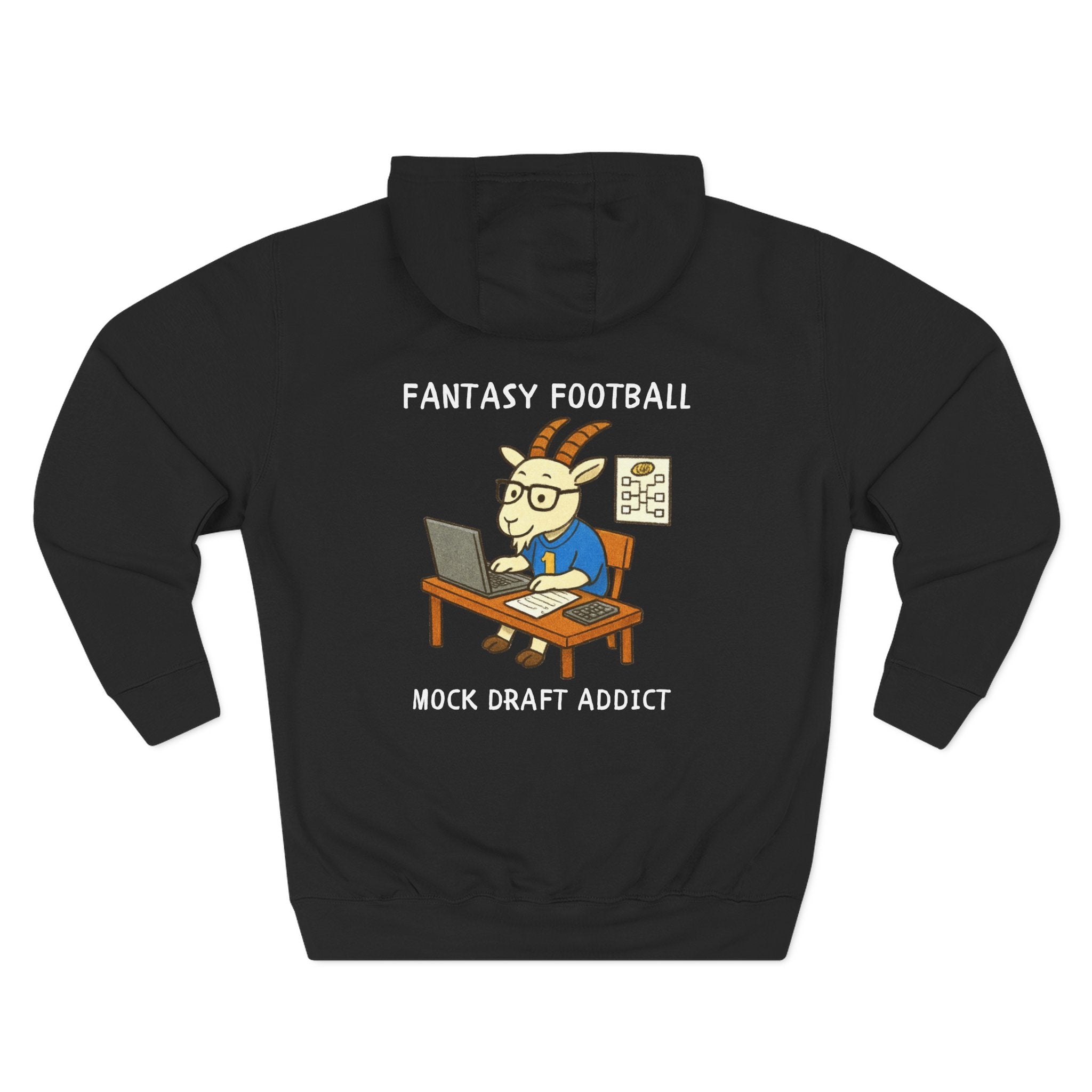 fantasy football hoodie with mock draft addict end league chaos design